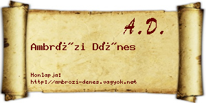 Ambrózi Dénes névjegykártya