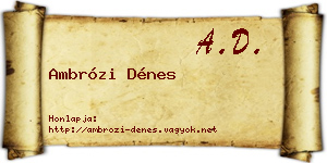 Ambrózi Dénes névjegykártya