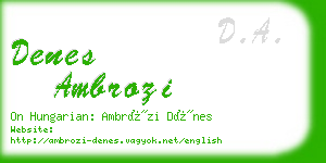 denes ambrozi business card